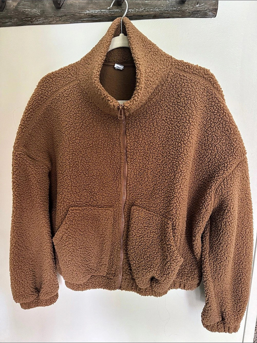 Old Navy Teddy Fleece Jacket in Brown